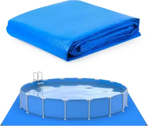 12x12Ft Swimming Pool Ground Cloth,Waterproof Square Swimming Pool Liner Pad for Above Ground Swimming Pools Heavy Duty Pool Ground Mat Protector Pad Pool Tarp