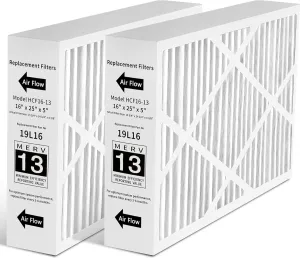 16x25x5 Furnace Filter MERV 13, 2 Packs,19L16 Replacement for honey-well FC100A1029, len-nox X6670, and More (Actual Size: 15 7/8"x24 3/4"x4 3/8")