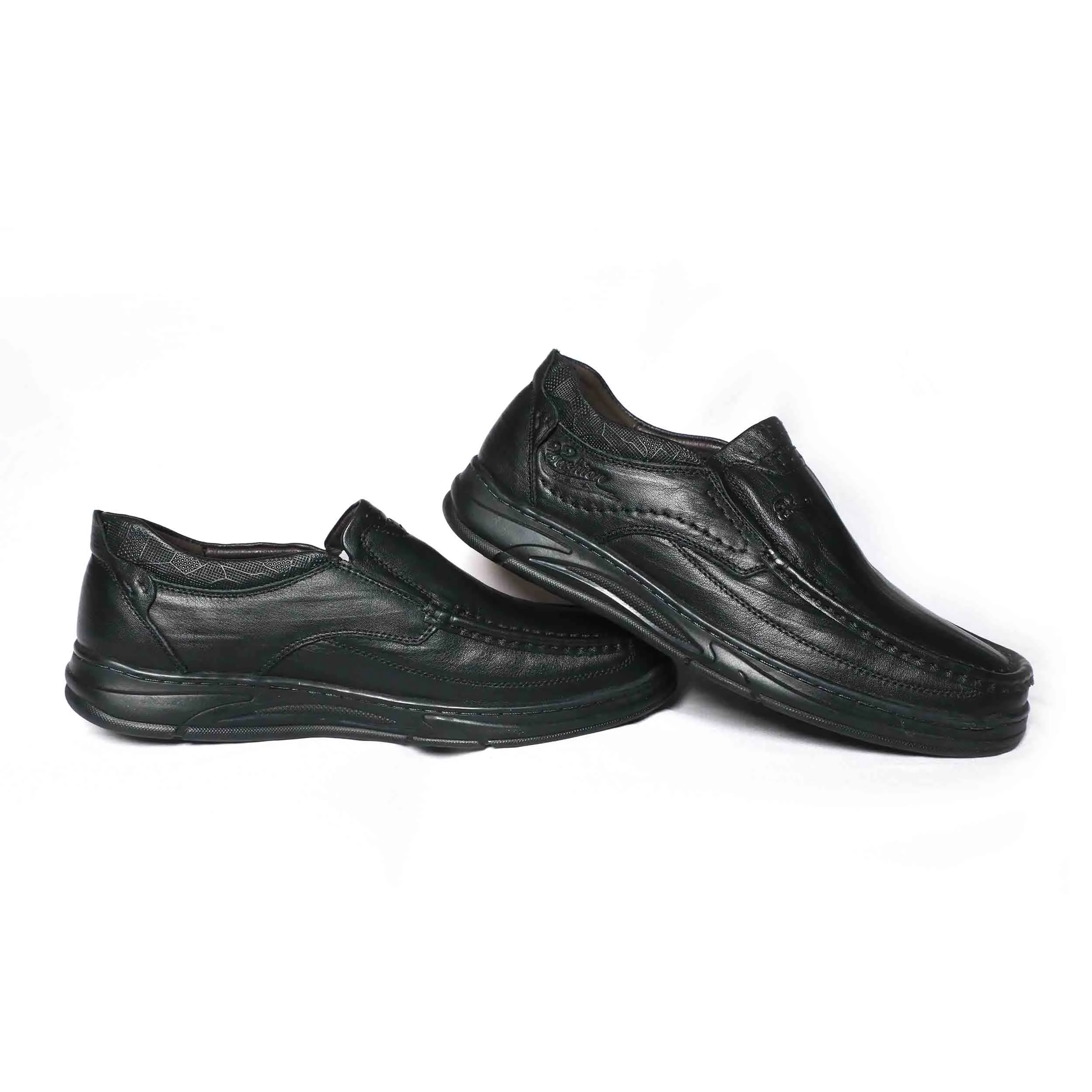 23061 Black Men's Premium Leather Loafer Shoes, Lightweight Wear-resistant Walking Shoes, Spring And Summer