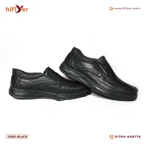 23061 Black Men's Premium Leather Loafer Shoes, Lightweight Wear-resistant Walking Shoes, Spring And Summer