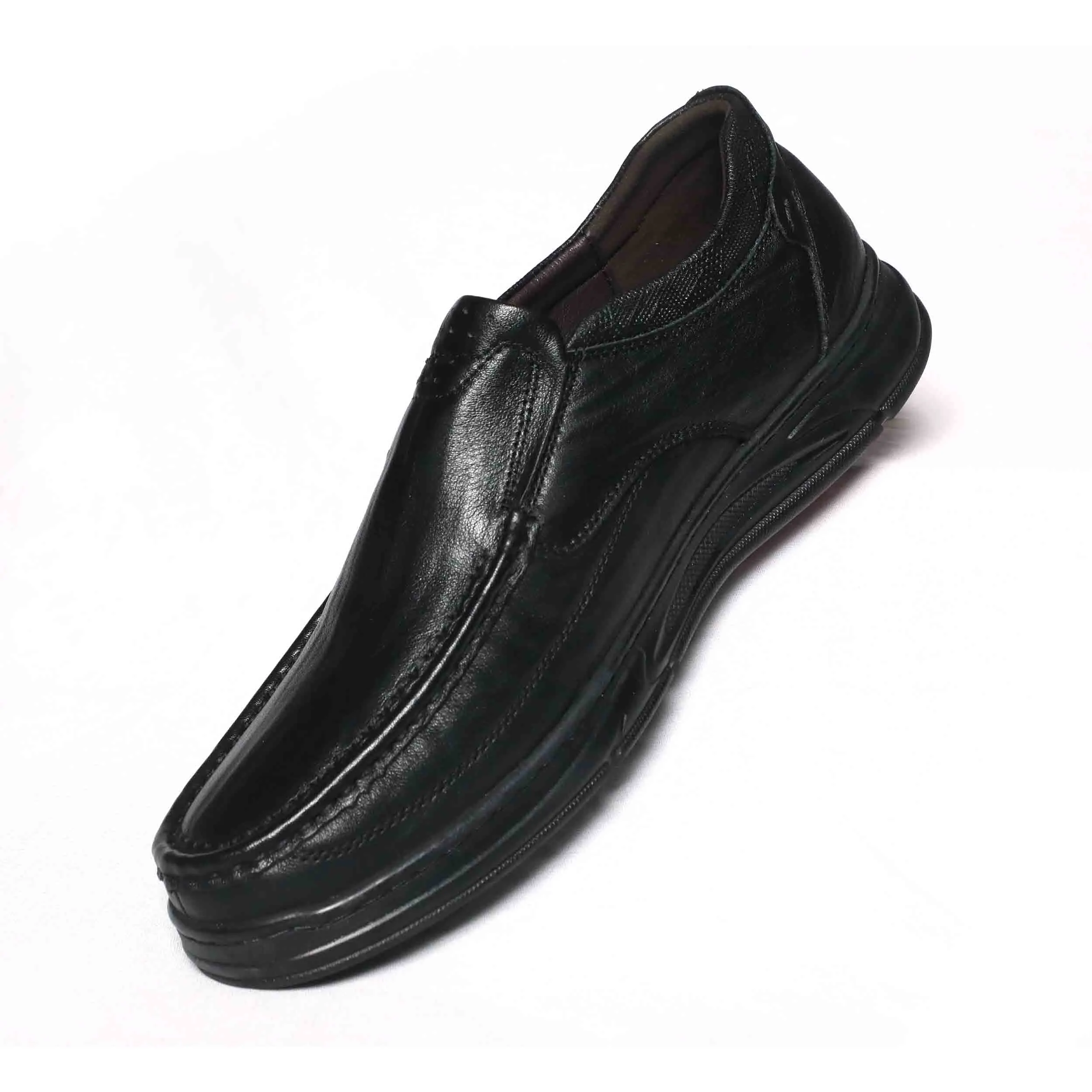 23061 Black Men's Premium Leather Loafer Shoes, Lightweight Wear-resistant Walking Shoes, Spring And Summer