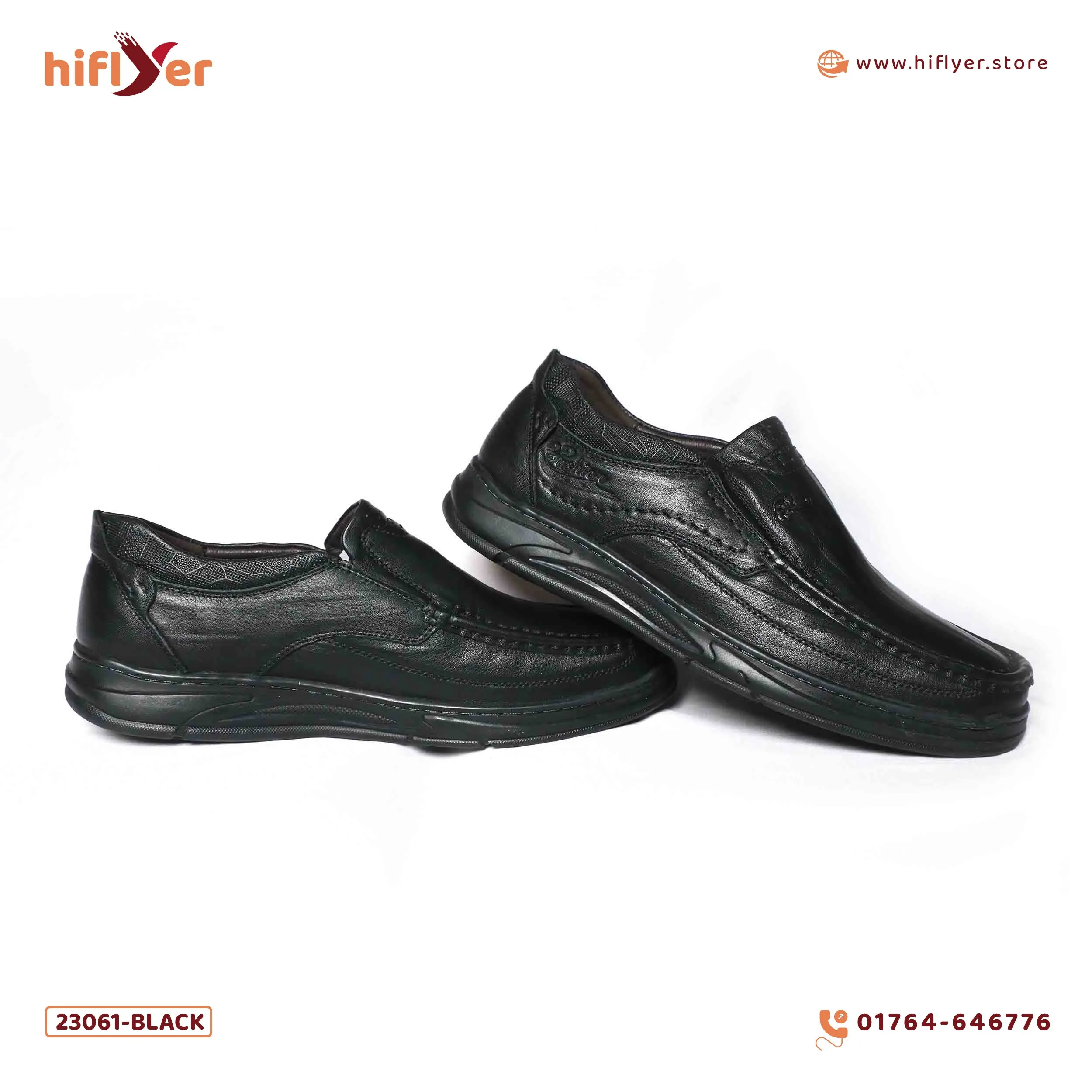 23061 Black Men's Premium Leather Loafer Shoes, Lightweight Wear-resistant Walking Shoes, Spring And Summer