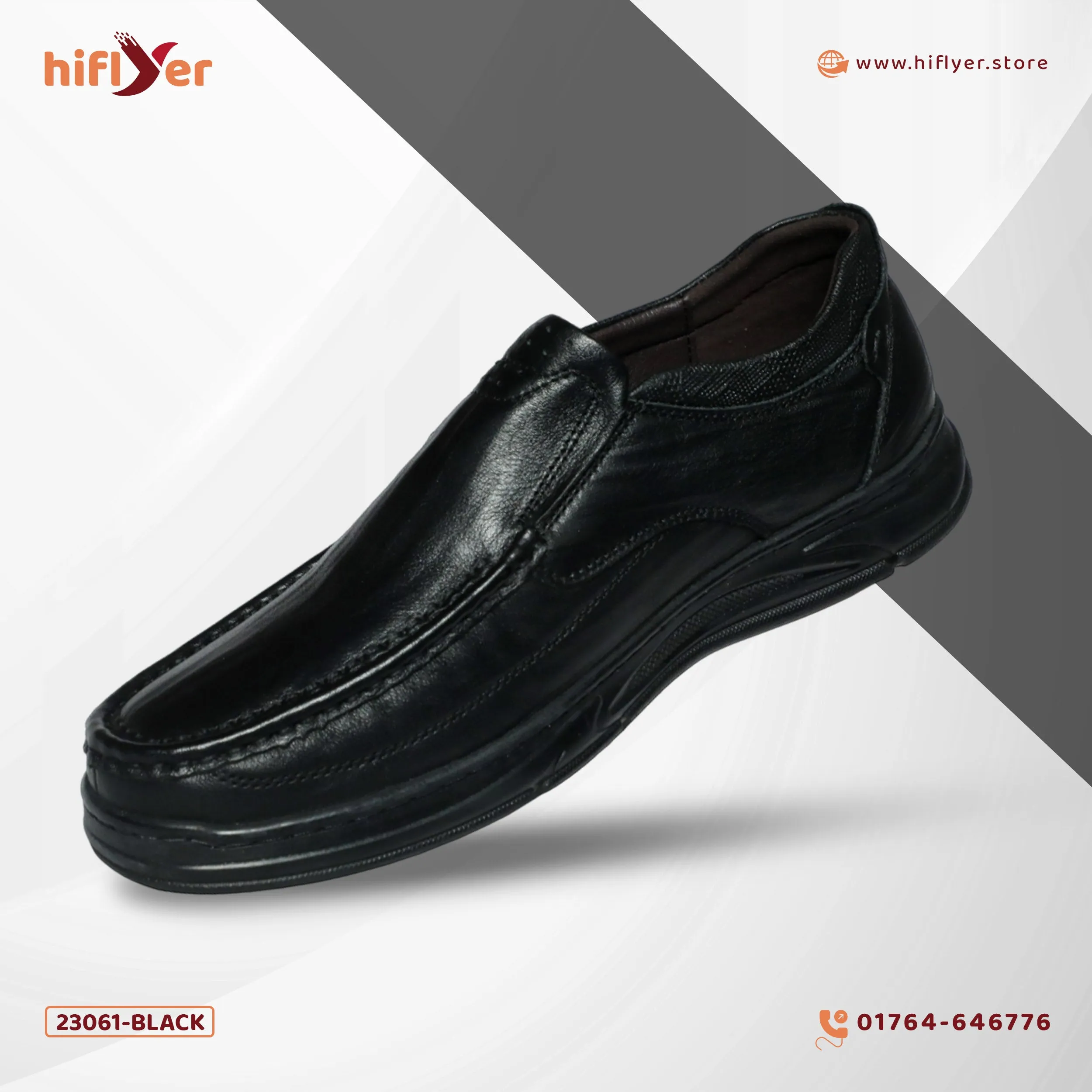 23061 Black Men's Premium Leather Loafer Shoes, Lightweight Wear-resistant Walking Shoes, Spring And Summer