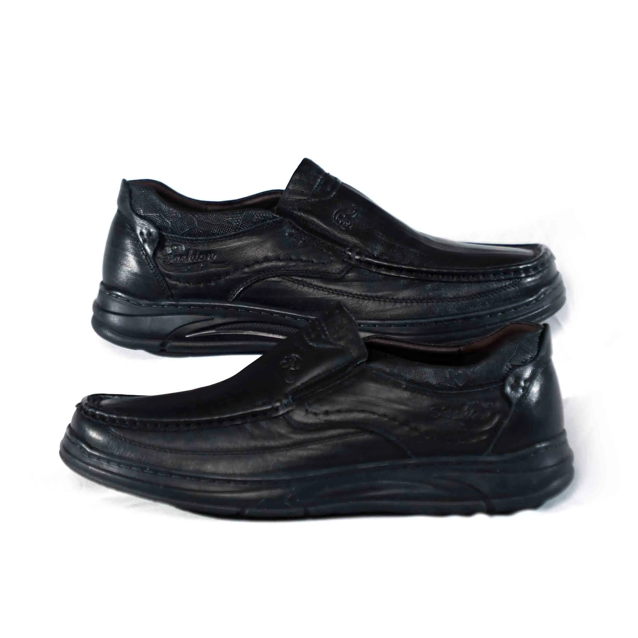 23061 Black Men's Premium Leather Loafer Shoes, Lightweight Wear-resistant Walking Shoes, Spring And Summer