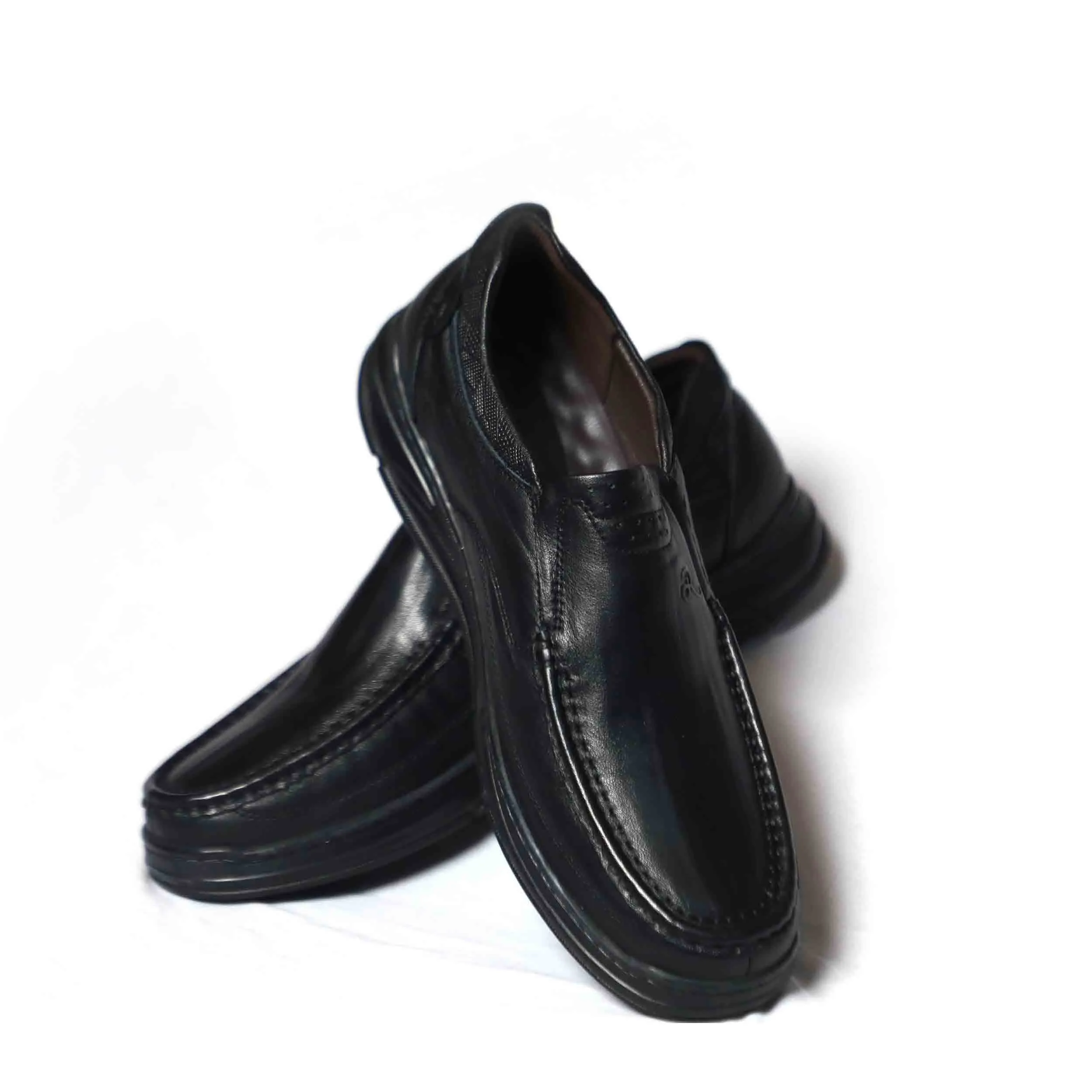 23061 Black Men's Premium Leather Loafer Shoes, Lightweight Wear-resistant Walking Shoes, Spring And Summer