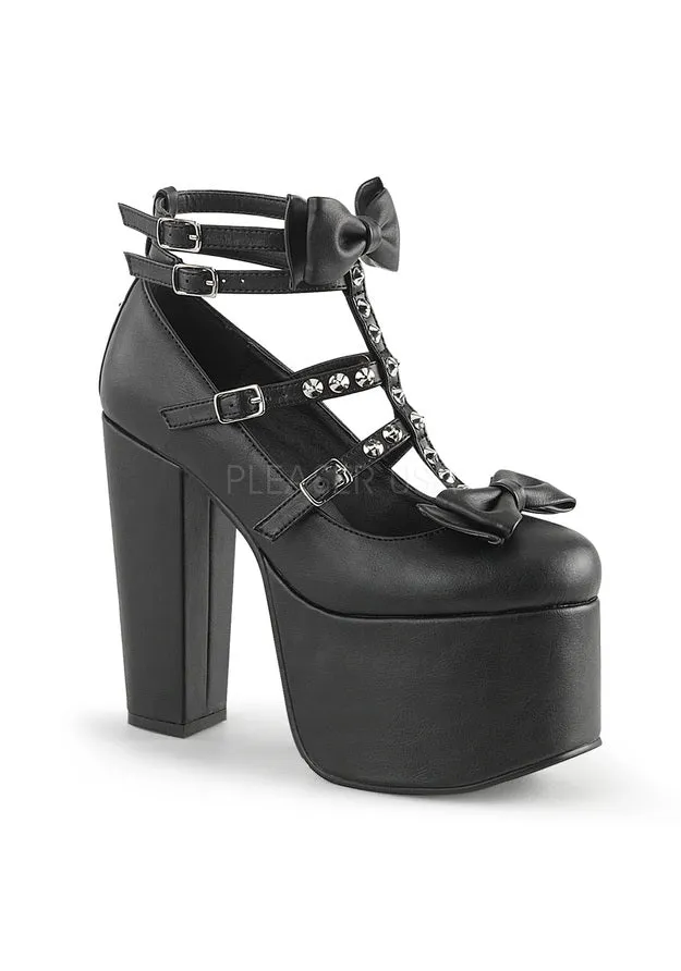 5 1/2" Heel, 3" PF T- Strap Pump w/ Bows