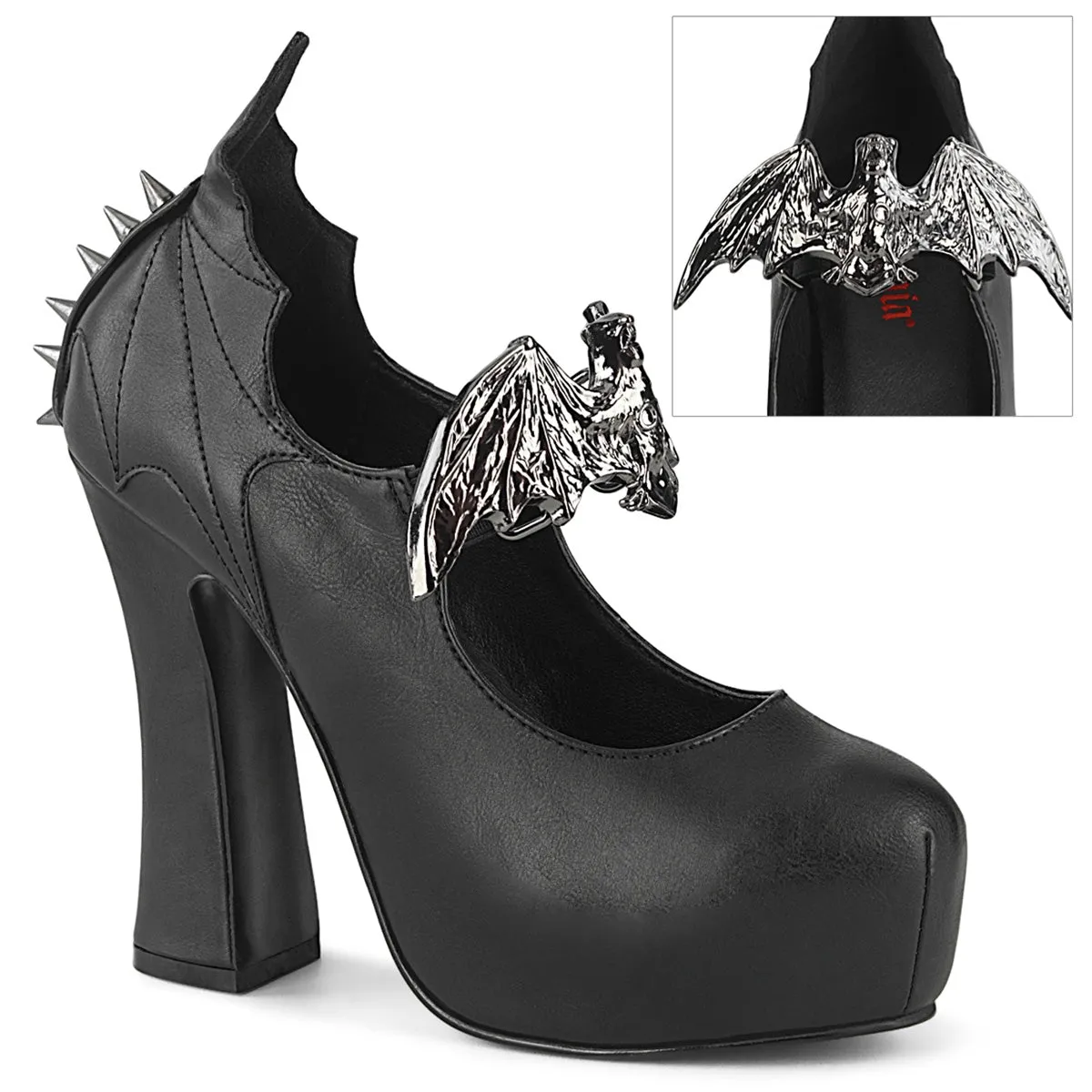 5 Inch Heel DEMON-18 Black Pu