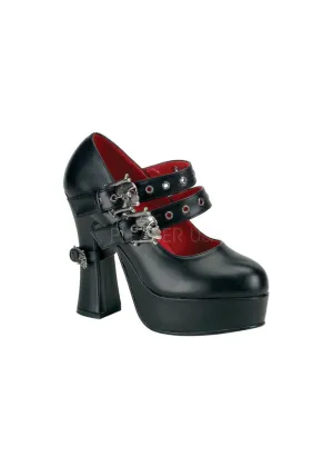 **5" Concealed PF Goth Lolita MJ w/ Double Skull Straps