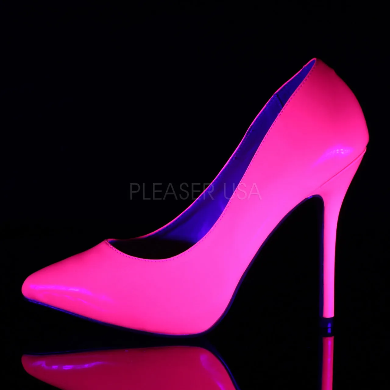 5" Heel Neon Fuchsia W- Hidden Platform Pump*