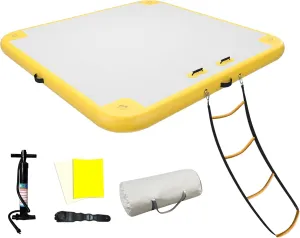 6ft/8ft/10ft/12ft Inflatable Floating Dock Platform, Inflatable Raft Water Pad for Adults, Multi-Person Air Floating Islands Mat for Lake Pool Beach Ocean