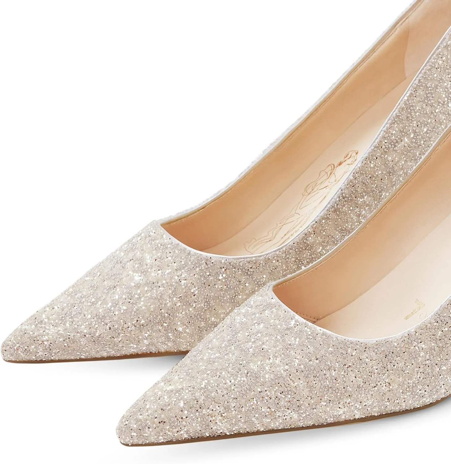 7or9 Women's Pumps Kitten Heels for Women Classic Pointed Toe Stiletto Heel Dressy Air-Touch Foam Shoes 2.75" - Red, Nude & White