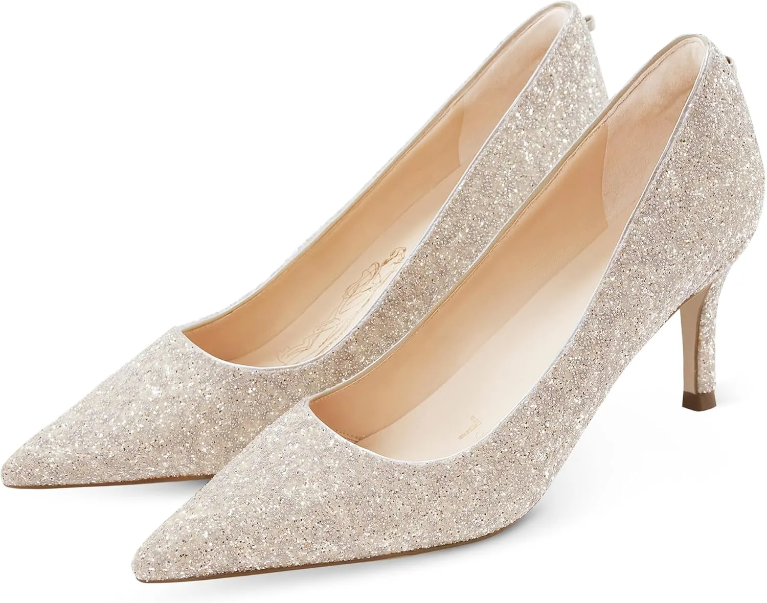 7or9 Women's Pumps Kitten Heels for Women Classic Pointed Toe Stiletto Heel Dressy Air-Touch Foam Shoes 2.75" - Red, Nude & White