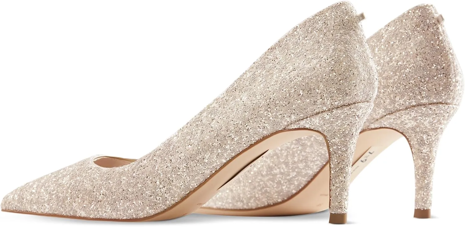7or9 Women's Pumps Kitten Heels for Women Classic Pointed Toe Stiletto Heel Dressy Air-Touch Foam Shoes 2.75" - Red, Nude & White