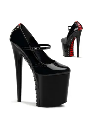 8" Heel, 4" PF Mary Jane Pump w/ Lace Pattern