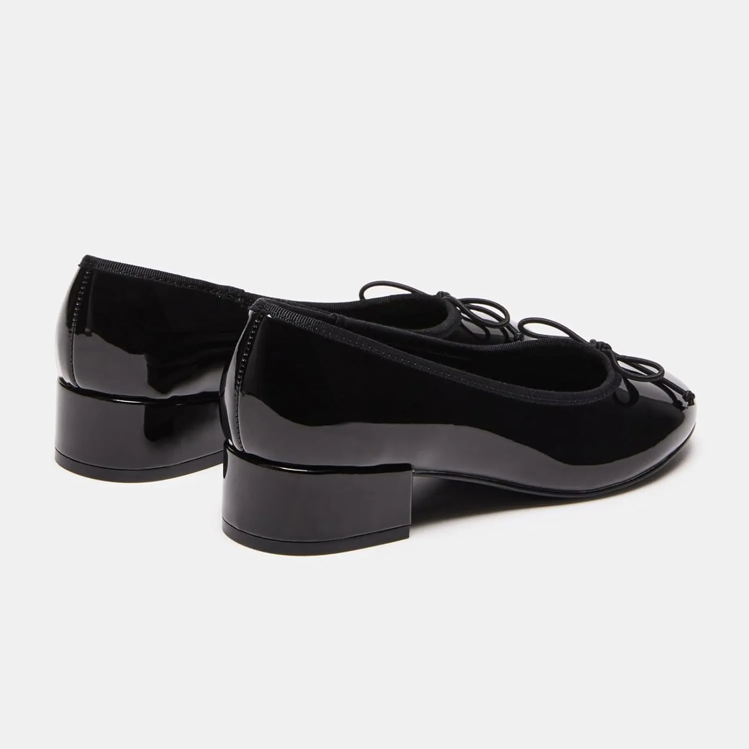 Adrizzlein Ballet Flats Shoes for Women Bowknot Round Toe Slip On Flats Pumps Comfort Chunky Low Heel Dress Shoes