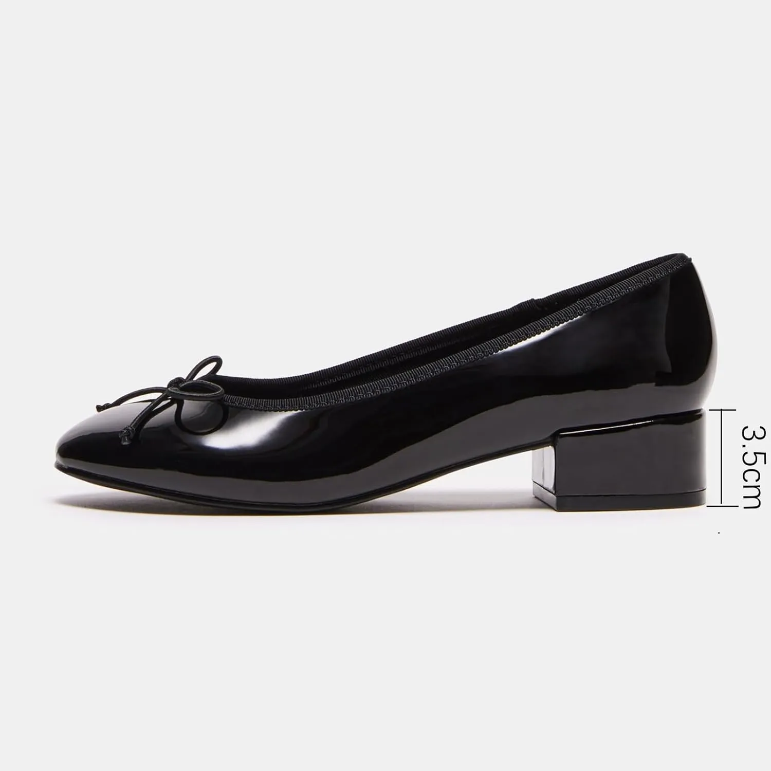 Adrizzlein Ballet Flats Shoes for Women Bowknot Round Toe Slip On Flats Pumps Comfort Chunky Low Heel Dress Shoes