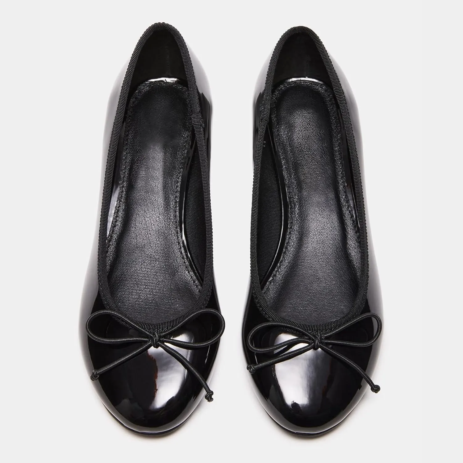 Adrizzlein Ballet Flats Shoes for Women Bowknot Round Toe Slip On Flats Pumps Comfort Chunky Low Heel Dress Shoes