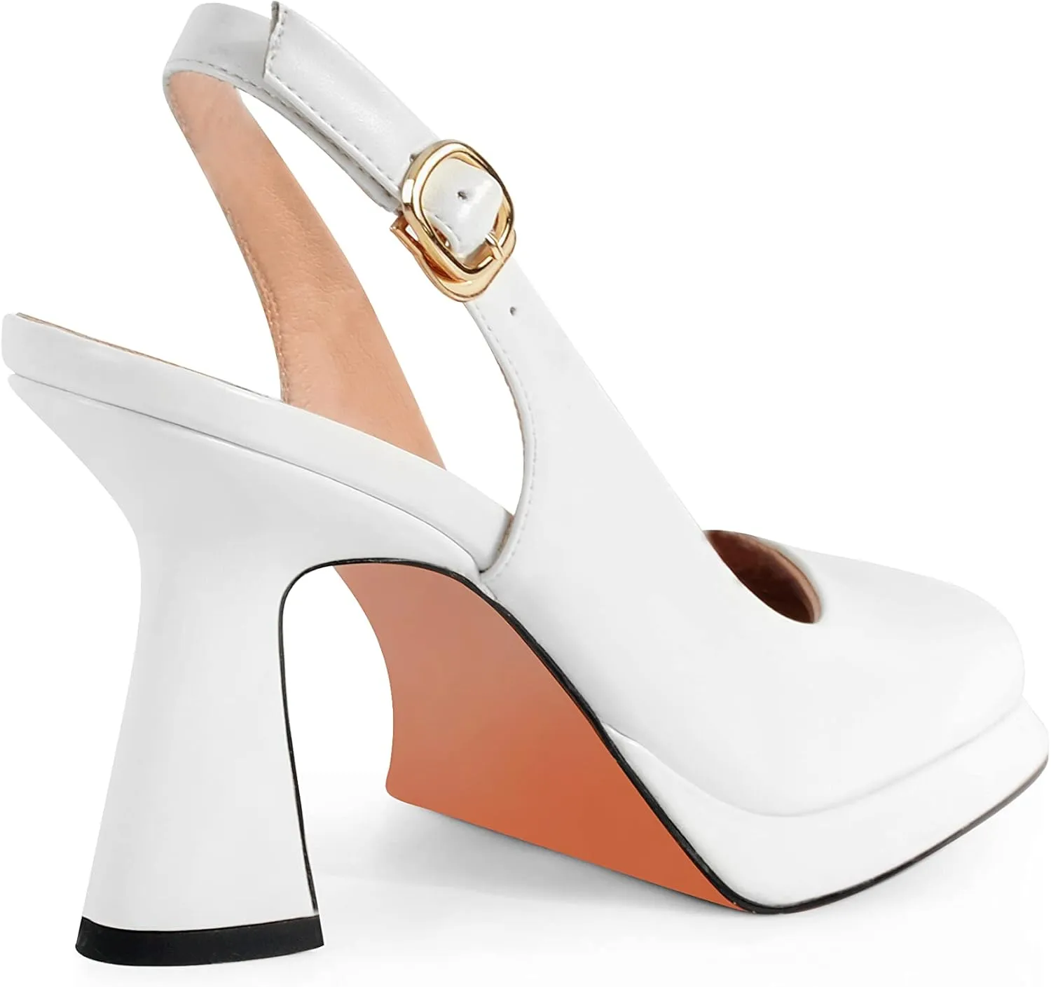 ANN CREEK Women's Platform Slingback High Heels Ladies Square Toe Pump Shoes