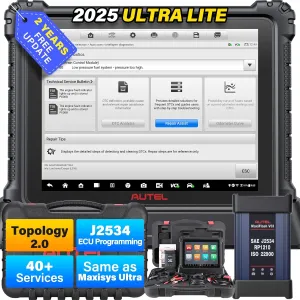 Autel MaxiCom Ultra Lite Scanner: 2 Years Free Update, 2025 New Upgrade of MS919/Elite II Pro/MS909, Same as MaxiSys Ultra, Motor TruSpeed Repair, Topology Mapping, Programming & Coding, 40  Services