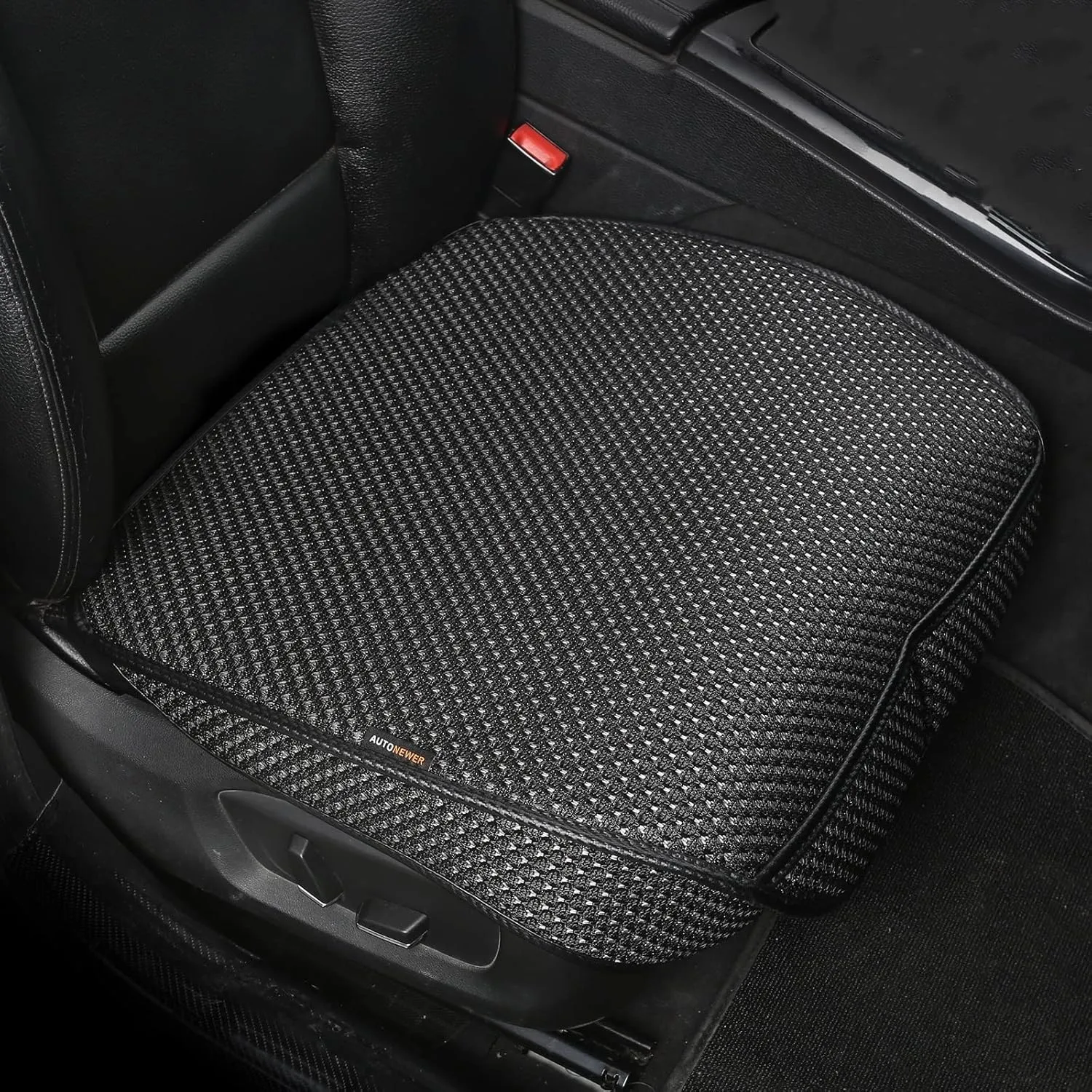 Auto Newer 2 PCS Breathable Universal Four Seasons Car Seat Covers，Luxury Car Seat Cushion，Protectors for Front Seat Bottoms,Compatible with 95% Vehicles， Fit for Cars Truck SUV or Vans(Black Grey)