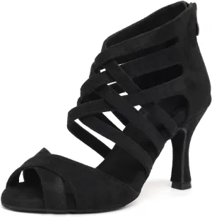 Ballroom Dance Boots Women Open Toe Zip Latin Salsa Tango Party Practice Performance Shoes
