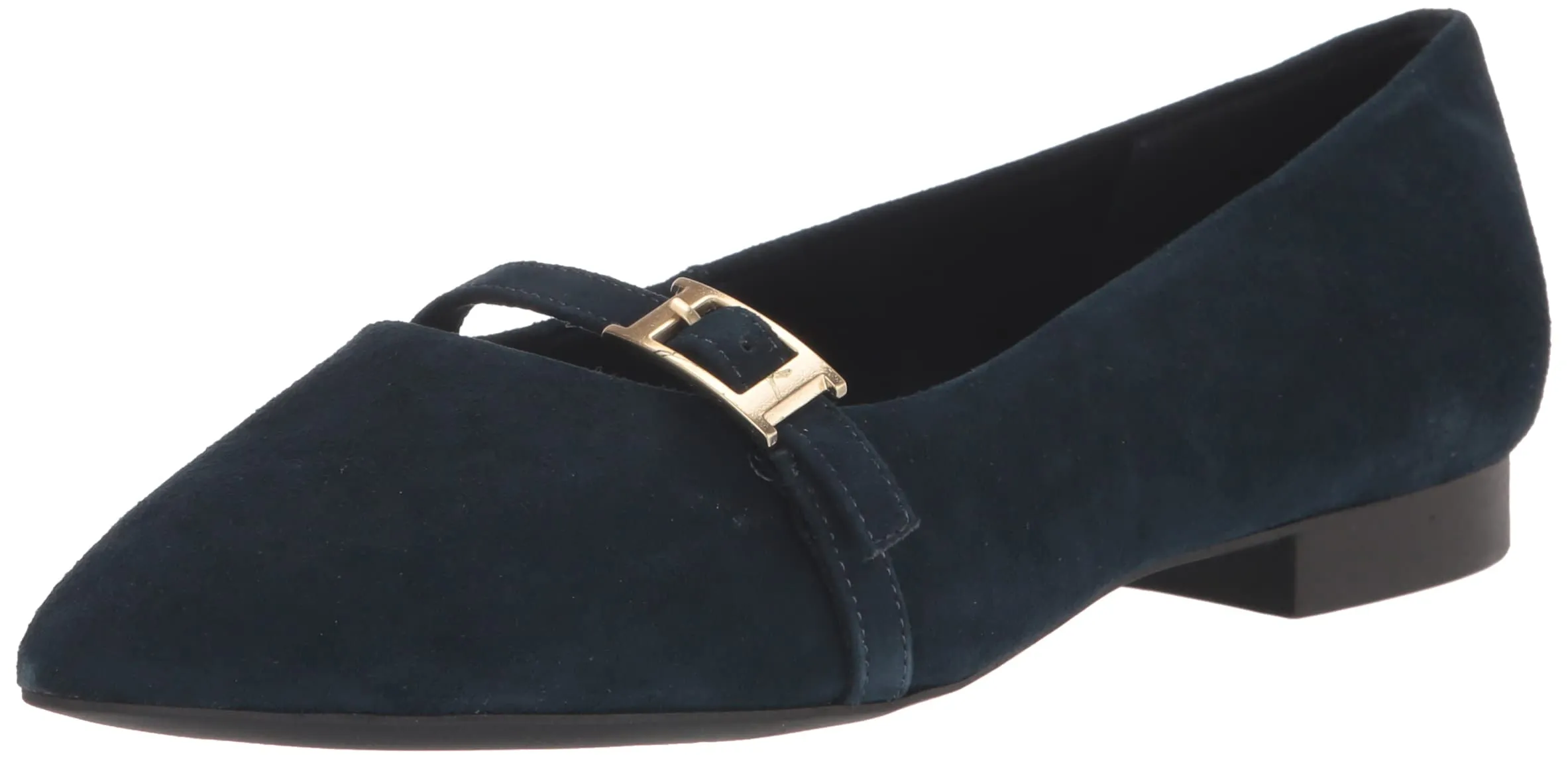 Bella Vita Women's Evanna Ballet Flat, Navy Suede Leather, 11 Narrow