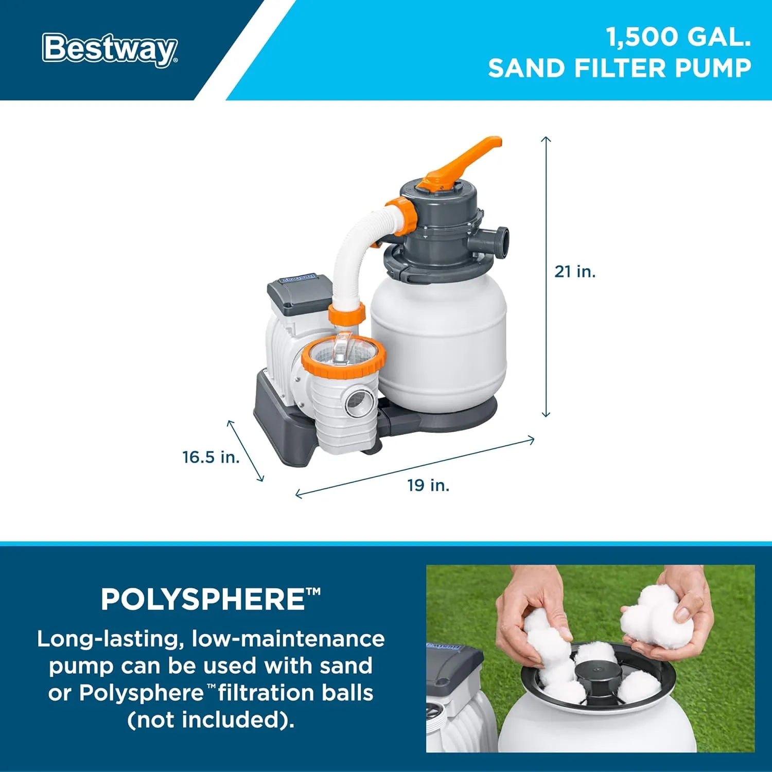 Bestway Hydrium Above Ground Swimming Pool, 15' x 48" Round Steel Wall Pool Set with Sand Filter Pump, Chemical Dispensers, and Accessories