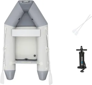 Bestway Hydro-Force Pro Inflatable Outdoor Water Lake Raft Boat Set with 2 Aluminum Oars, Hand Pump, Pressure Gauge