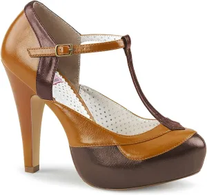 BETTIE-29 Hidden Platform T-Strap Pump Dark Brown/Maple 5