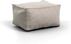 Big Joe Imperial Lounger Ottoman Foam Filled Bean Bag with Removable Cover, Cement Suede, 2ft