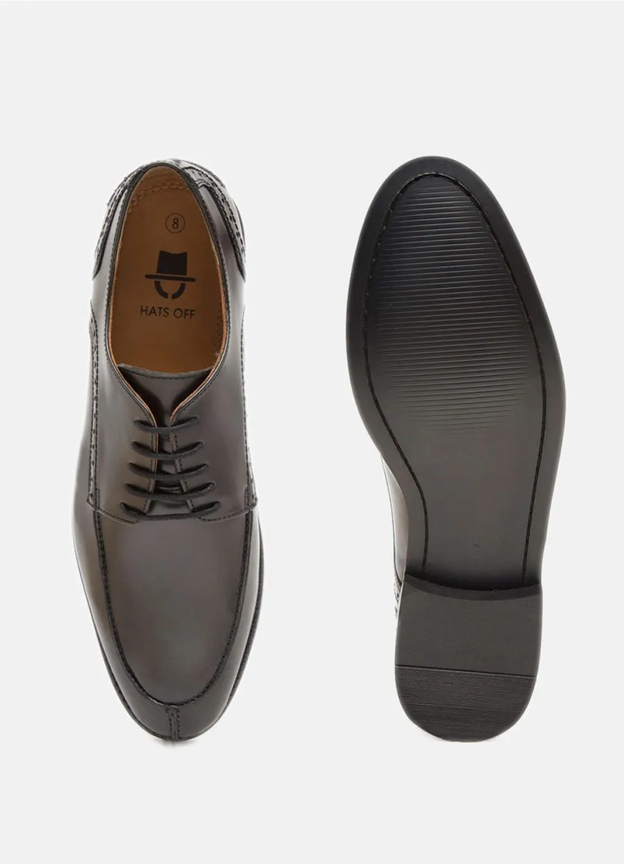 Black Leather Derby Shoes