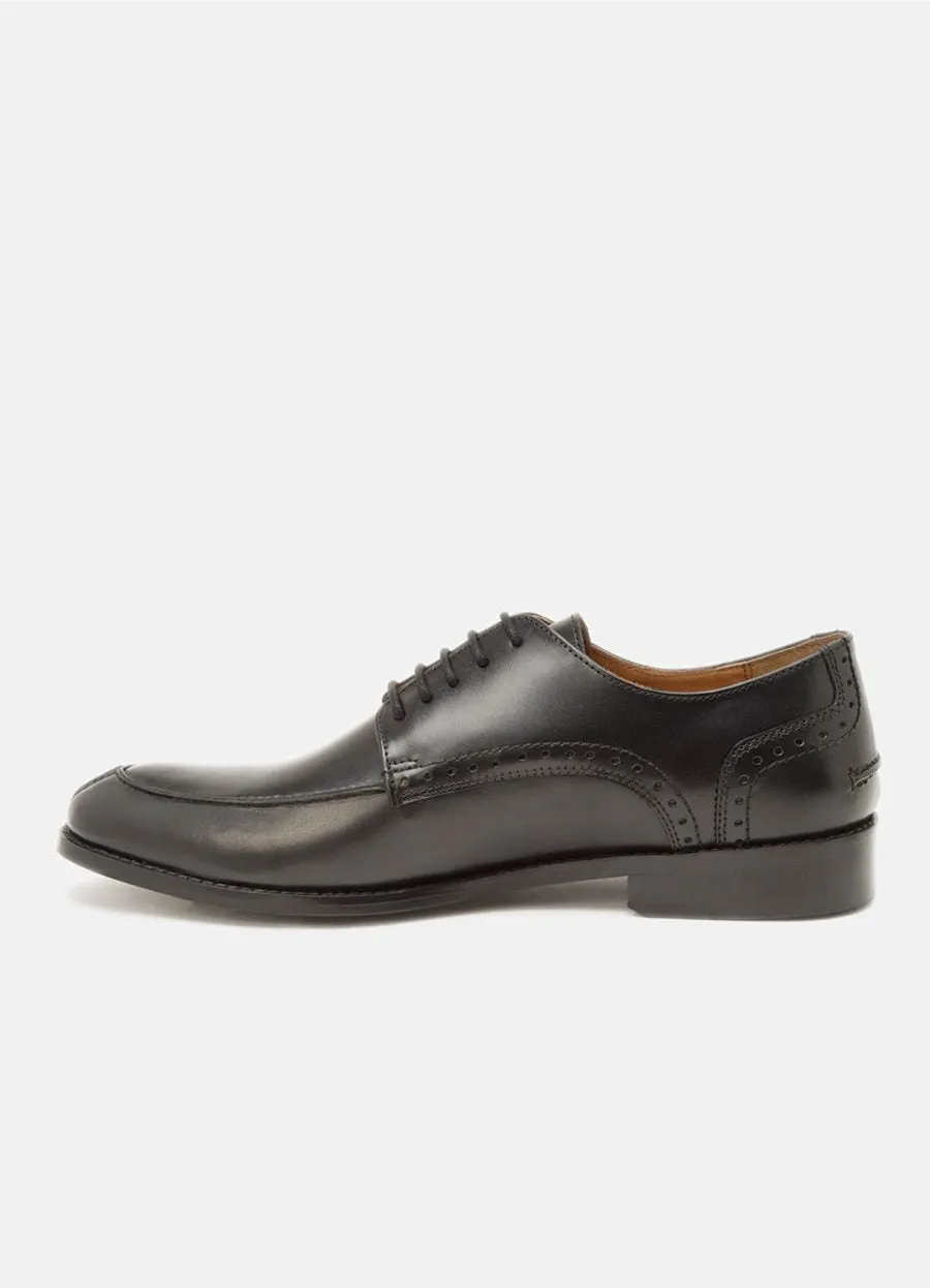 Black Leather Derby Shoes