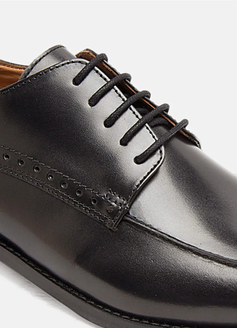 Black Leather Derby Shoes
