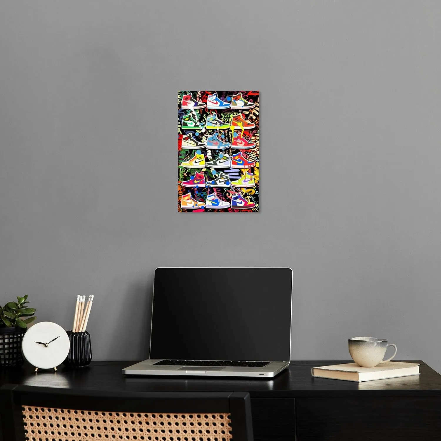 Bright and Bold Sneaker Collection Canvas Urban Graffiti Wall Art by Notoriart, Gallery Wrapped, 10" x 15"