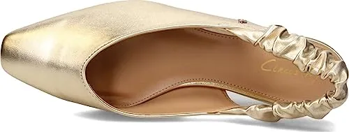 by Strap Sam Ballet Flats Last-minute sale Circus Gold Pointed Dual-purpose Omina Edelman Toe Slingback