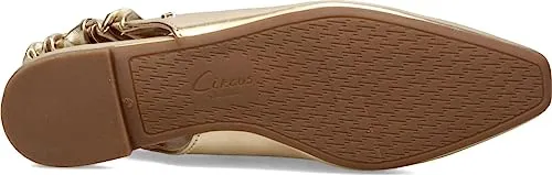 by Strap Sam Ballet Flats Last-minute sale Circus Gold Pointed Dual-purpose Omina Edelman Toe Slingback