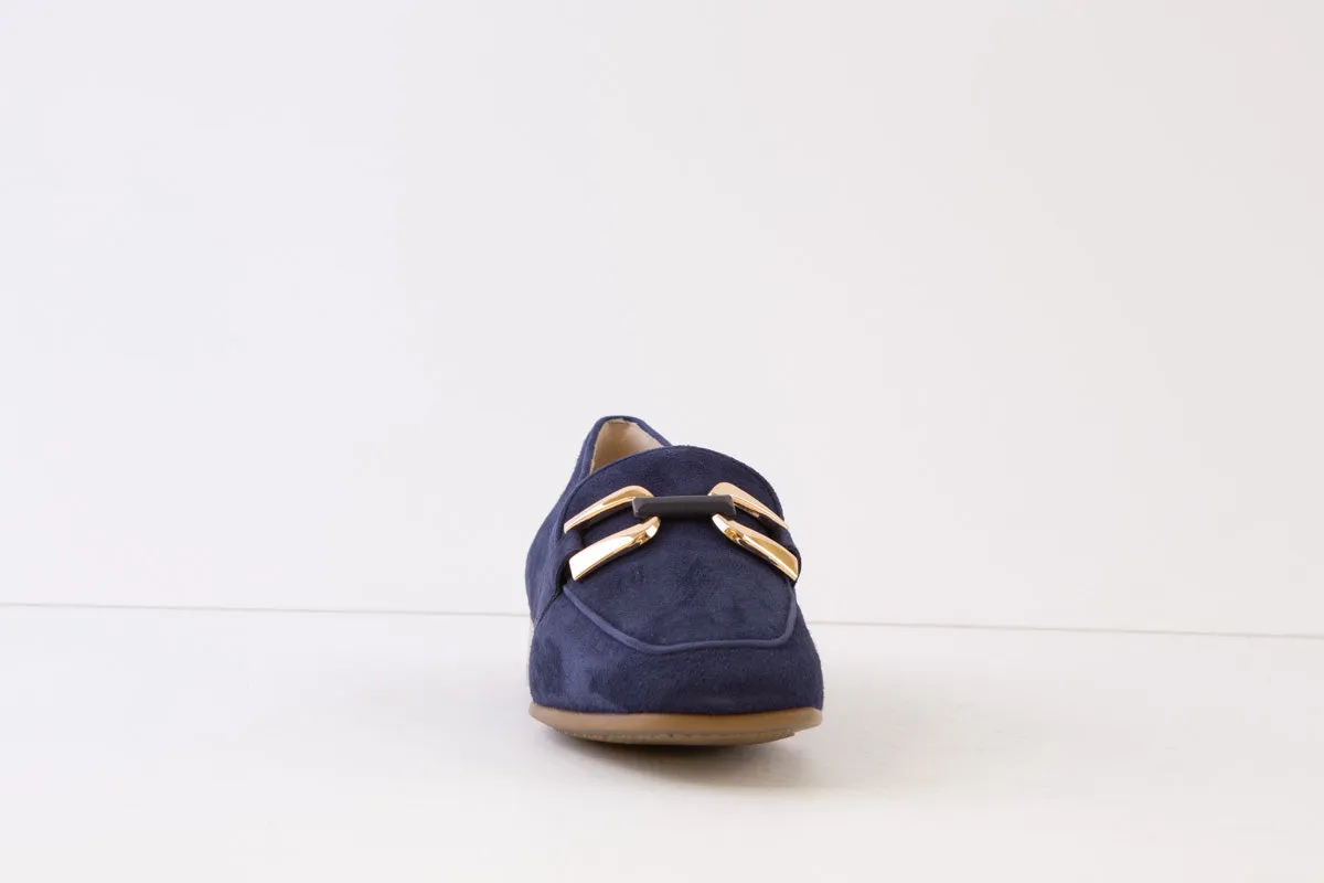 CAPRICE - 24201-857 LOW HEEL SLIP-ON SHOE - NAVY SUEDE