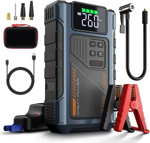 Car Battery Charger Jump Starter with Air Compressor, 3500A Jumper Box for Car Battery Portable Booster Jump Pack, 12V Jumpstart Combo 150PSI Tire Inflator Air Pump(Up to 8.0L Gas/6.5L Diesel)