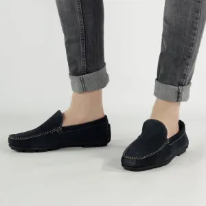 Catesby Shoemakers JOSHUA Mens Suede Leather Driving Loafers Navy