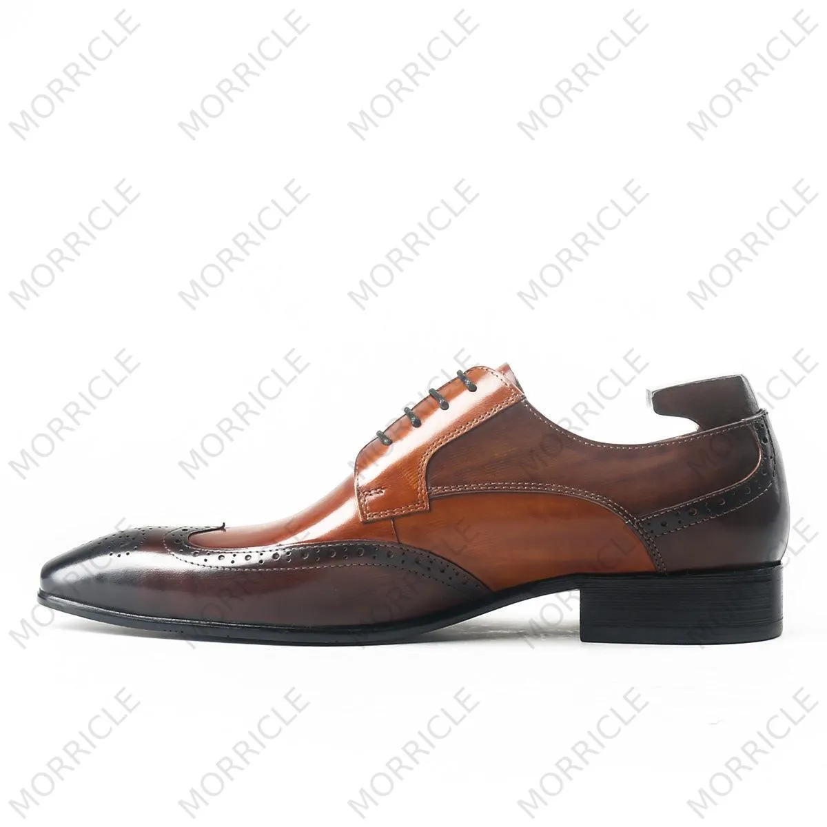 Chic Two Tone Wingtip Derby Shoes