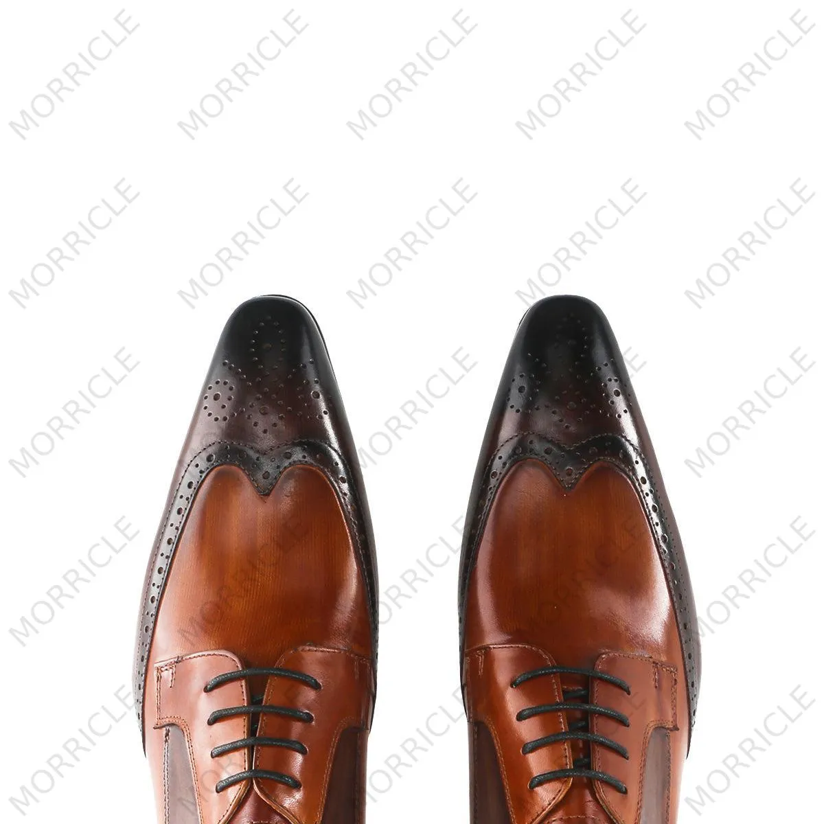 Chic Two Tone Wingtip Derby Shoes