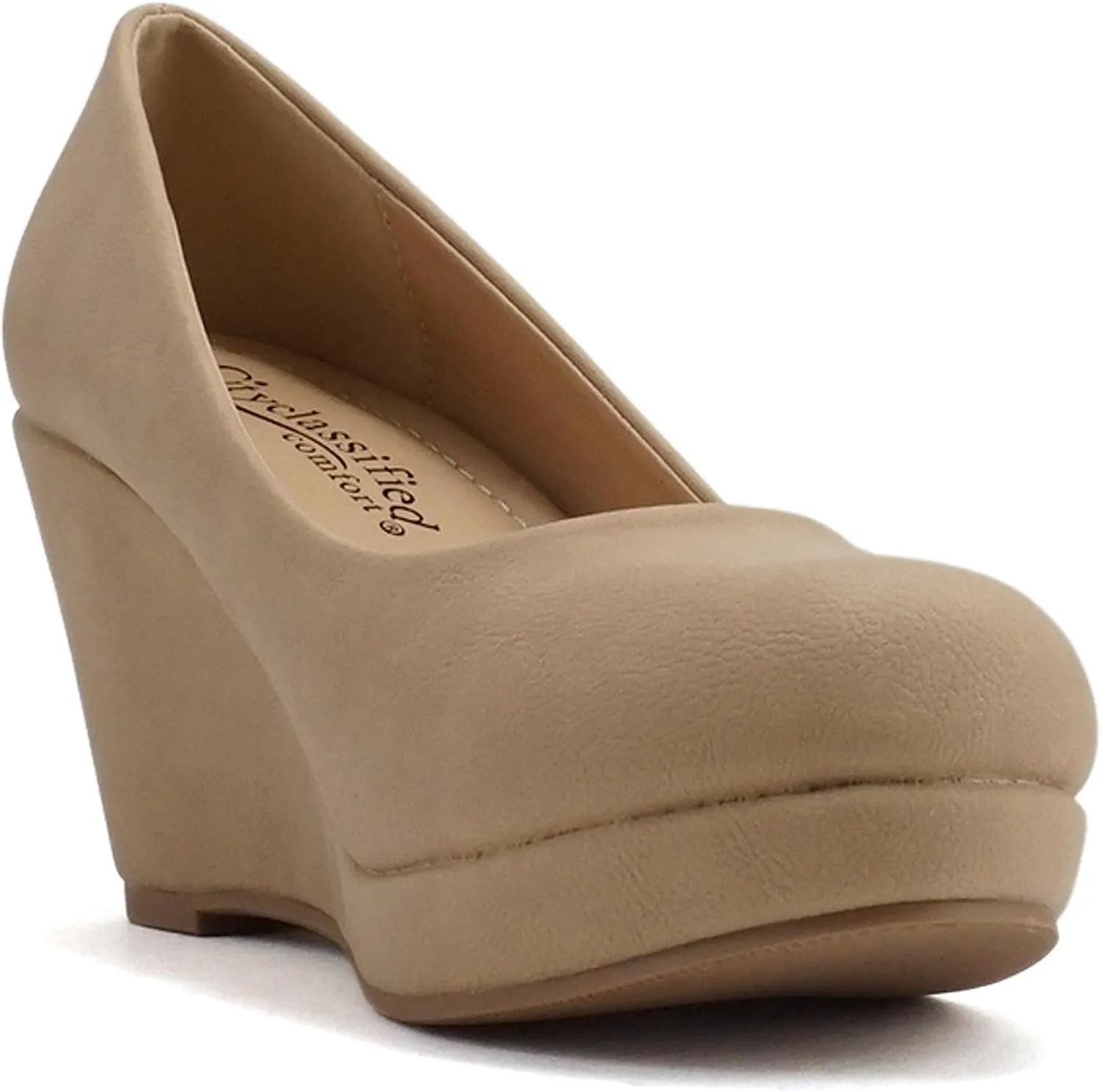 CITYCLASSIFIED Mark/Thomas ~ Womens Mary Jane Strap Comfortable Office Dress Platform Wedge Pump Heel Shoes