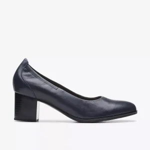 Clarks Women's Loken Step Navy Leather 26174475