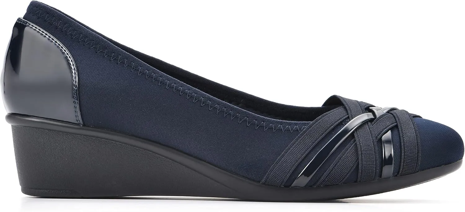 CLIFFS BY WHITE MOUNTAIN Women's Bowie Cushioned Ballet Wedge Heel