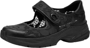 Coach Women's Lace Mary Jane Sneaker, Charcoal/Black, 10