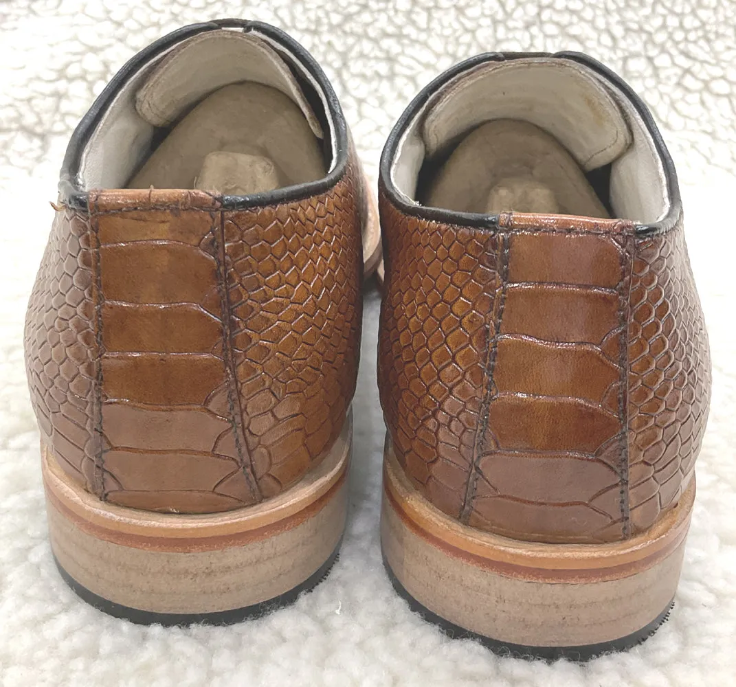 Cobra Embossed Tan leather Derby