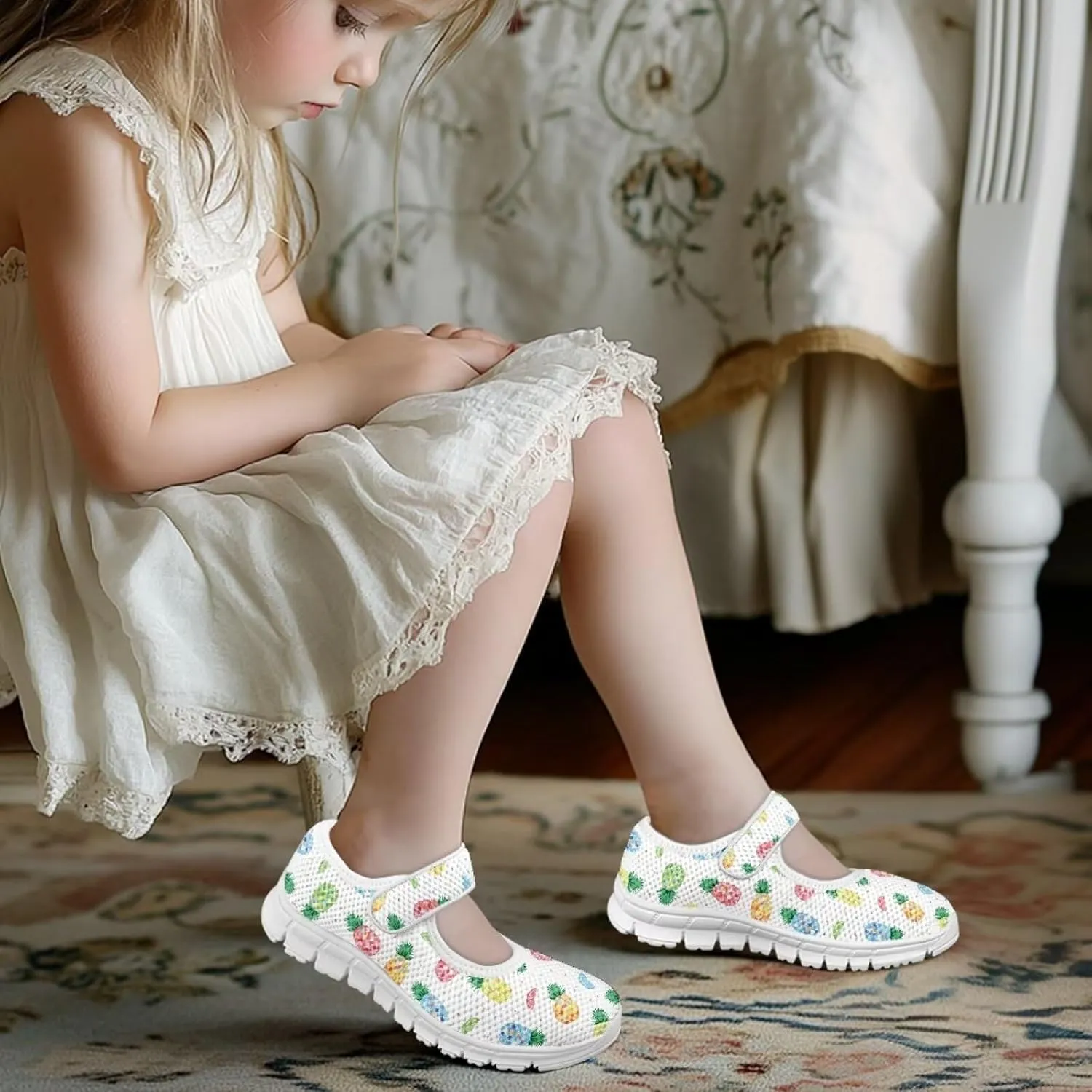 Coloranimal Mary Jane Shoes for Girls Casual Dress Shoes Single Buckle Princess Shoes Girls Flats Back to School Uniform Shoes