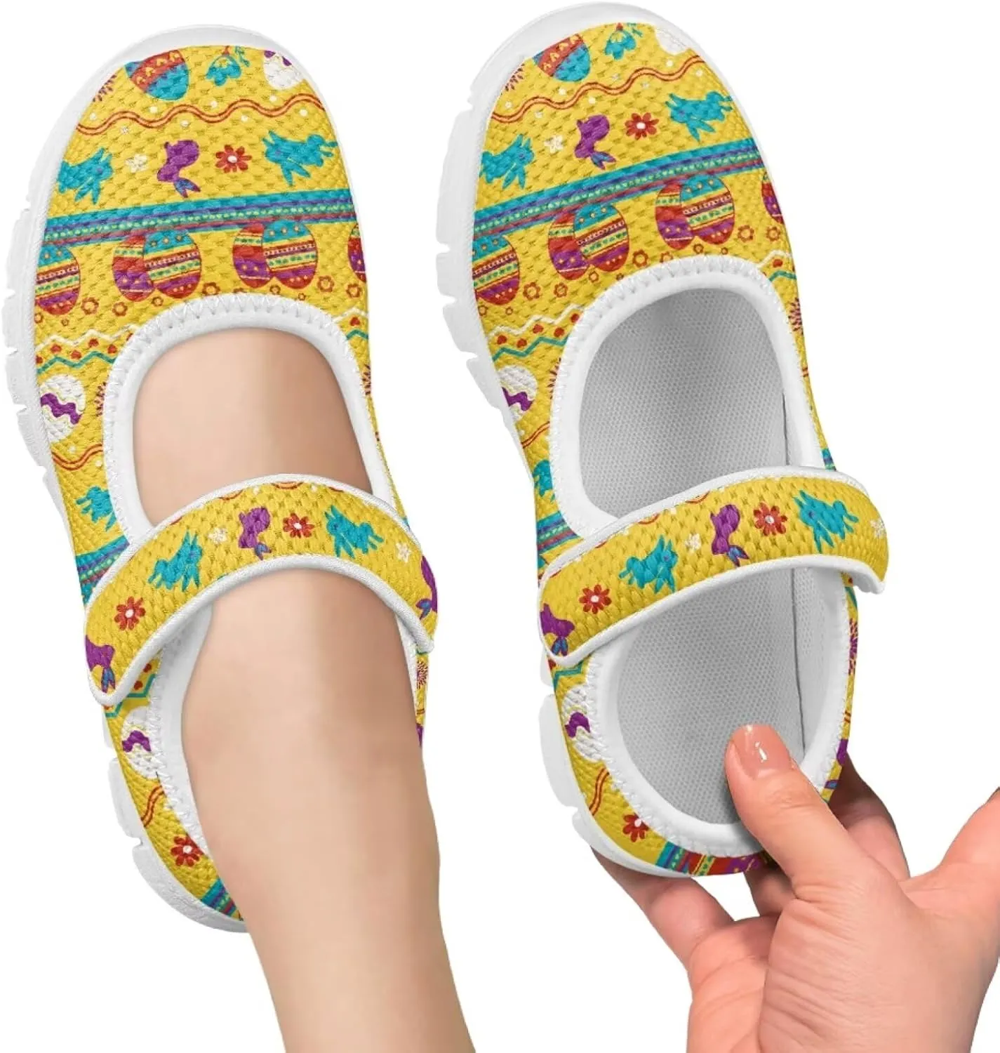 Coloranimal Mary Jane Shoes for Girls Princess Shoes Casual Dance Shoes School Uniform Shoes Easter Theme Mary Jane Flats