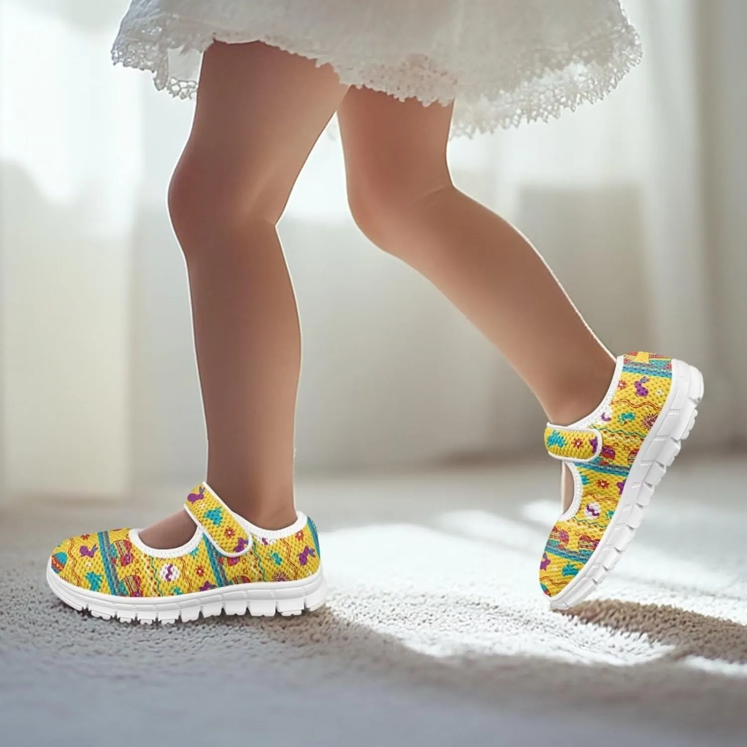 Coloranimal Mary Jane Shoes for Girls Princess Shoes Casual Dance Shoes School Uniform Shoes Easter Theme Mary Jane Flats