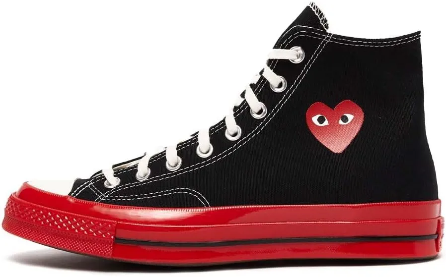 Converse Unisex 70 CDG Hi Black/Red/Egret 10 Men/Women 12